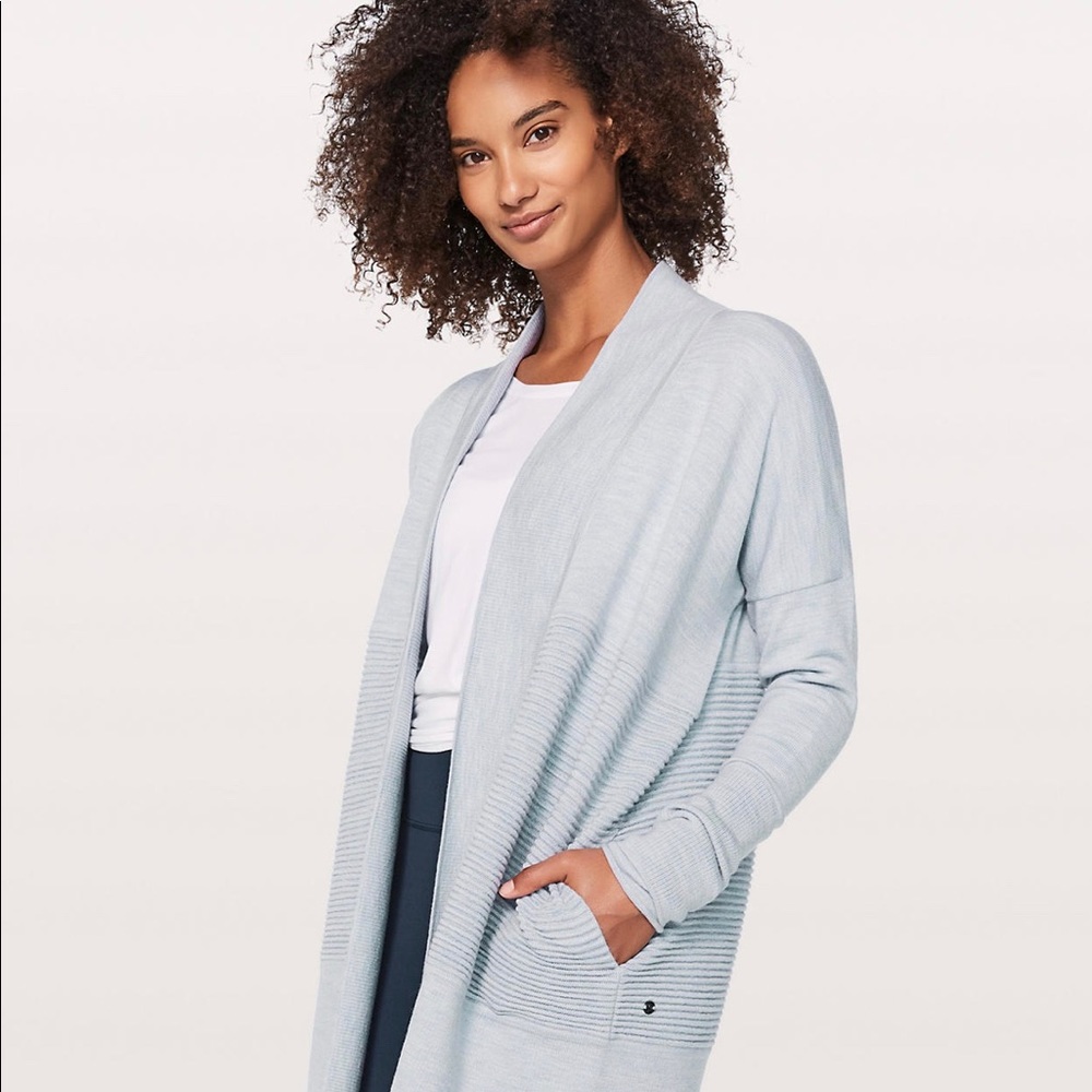 Lululemon “Sit in lotus” wrap sweater